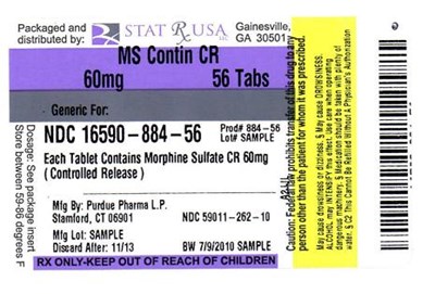Ms Contin Cr 60mg Label Image (Ms Contin Cr 60mg Label 884)